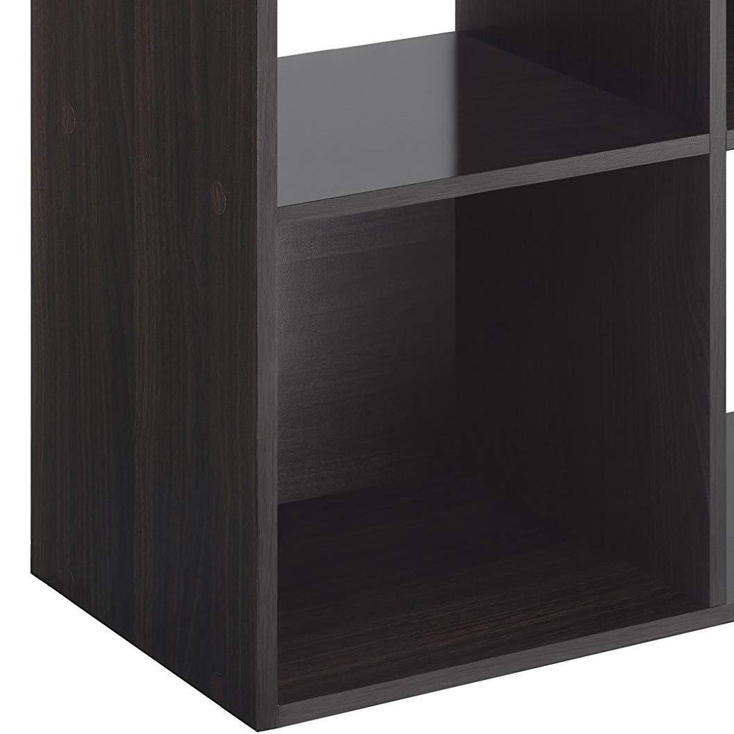 Whitmor 9 Section Cube Organizer Espresso: Universal Storage, 35.5" x 11.75", Particle Board & Steel, Divided Shelves