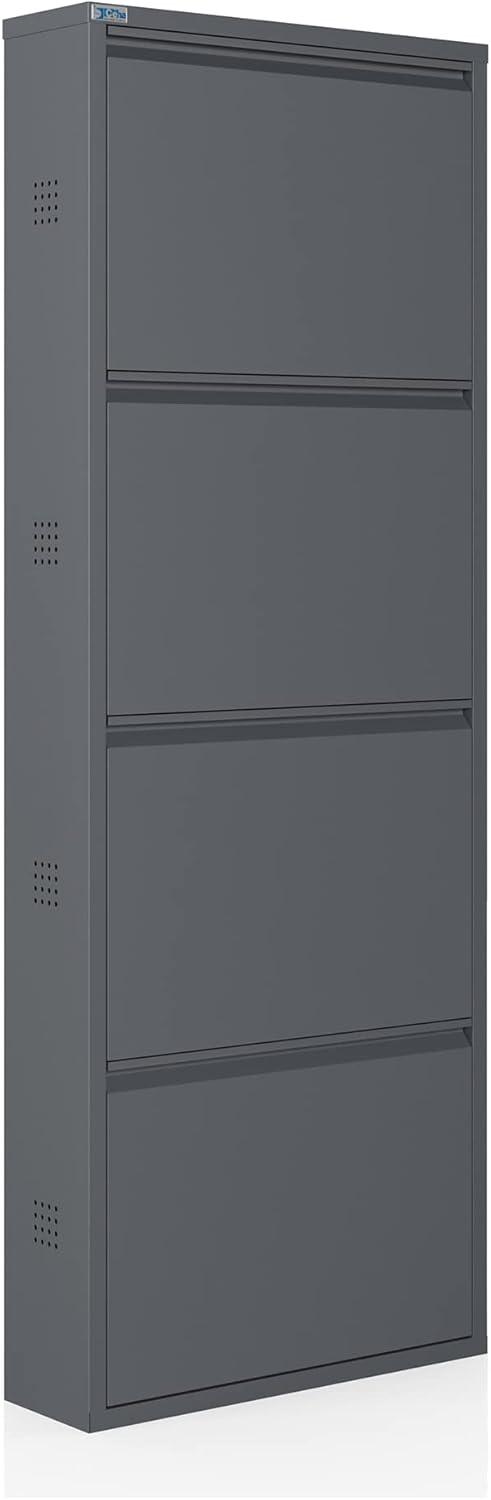 CEHA USA Antibacterial 4 Tier metal shoe cabinet side holes