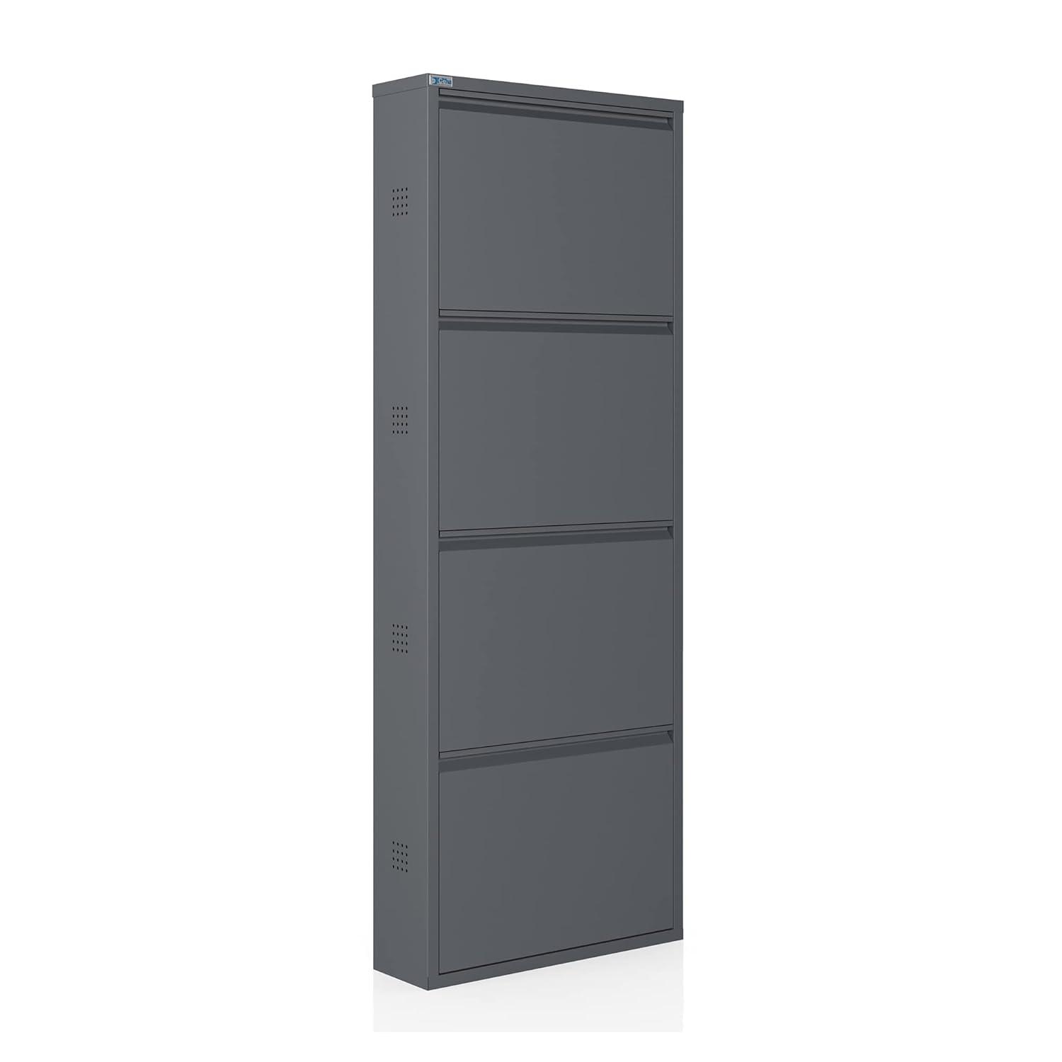 CEHA USA Antibacterial 4 Tier metal shoe cabinet side holes