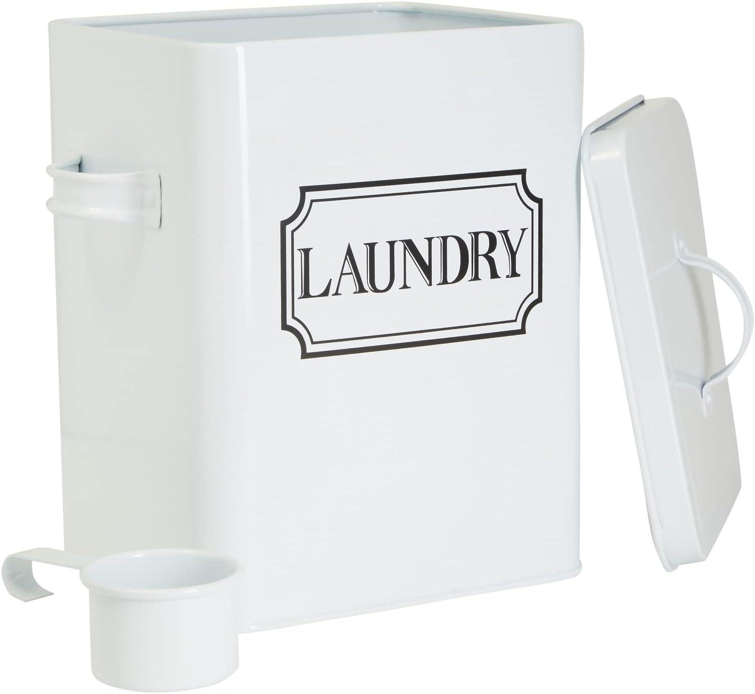 Juvale Laundry Detergent Container for Powder, Beads, Pods, Laundry Canister with Scoop for Bathroom, 100 Oz Capacity, 9x7x6 In