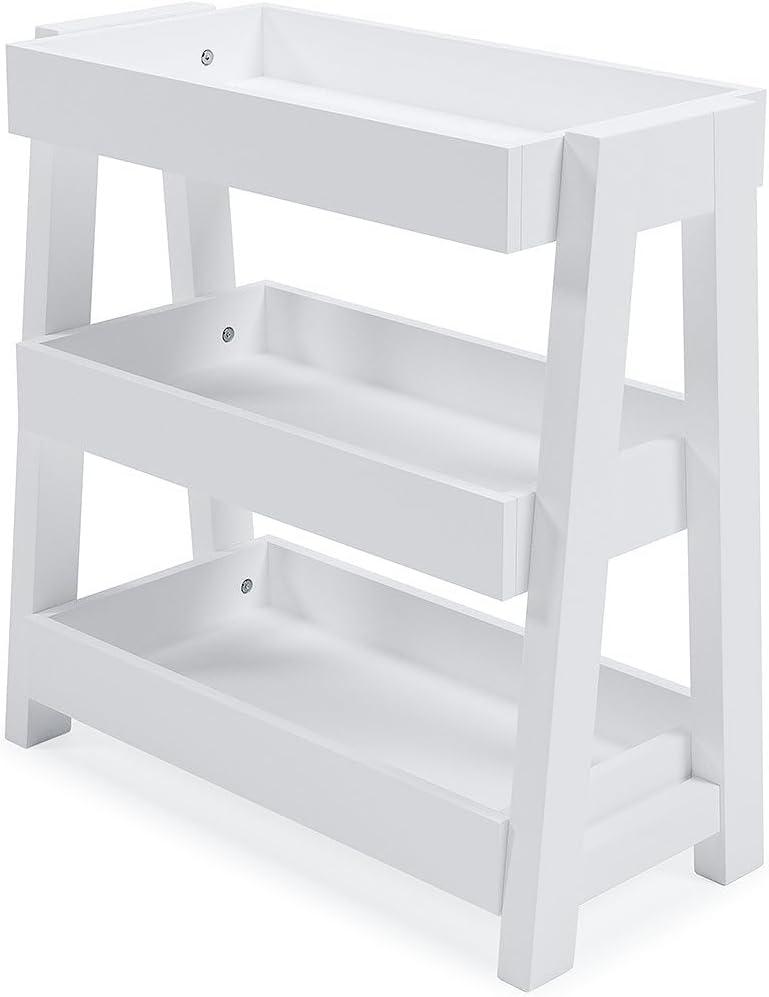 Accent Table with 3 Tier Tray Design Shelves White - Saltoro Sherpi