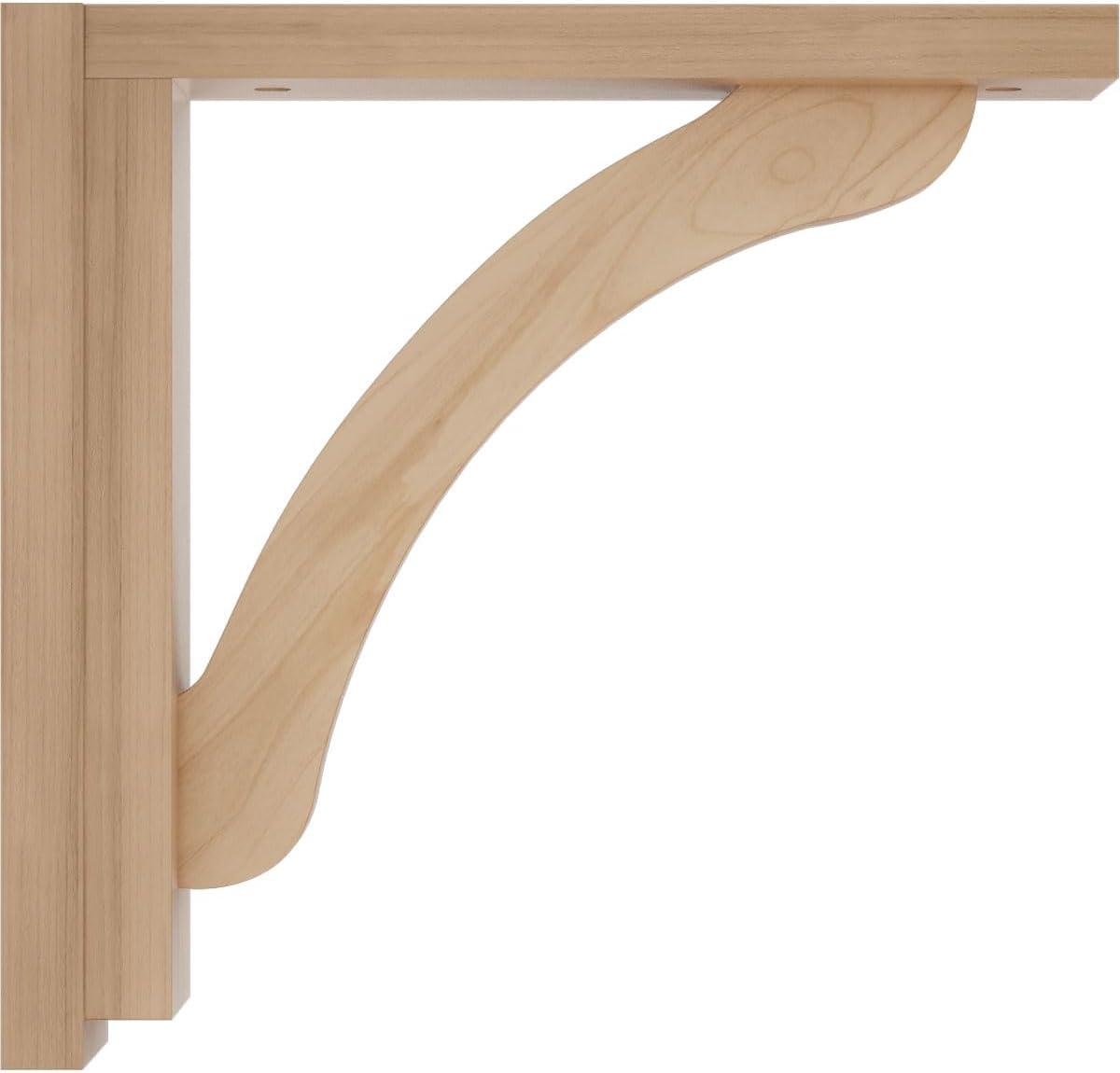 Ekena Millwork 2 1/2"W x 10 3/4"D x 10 1/4"H Reece Shelf Bracket, Alder