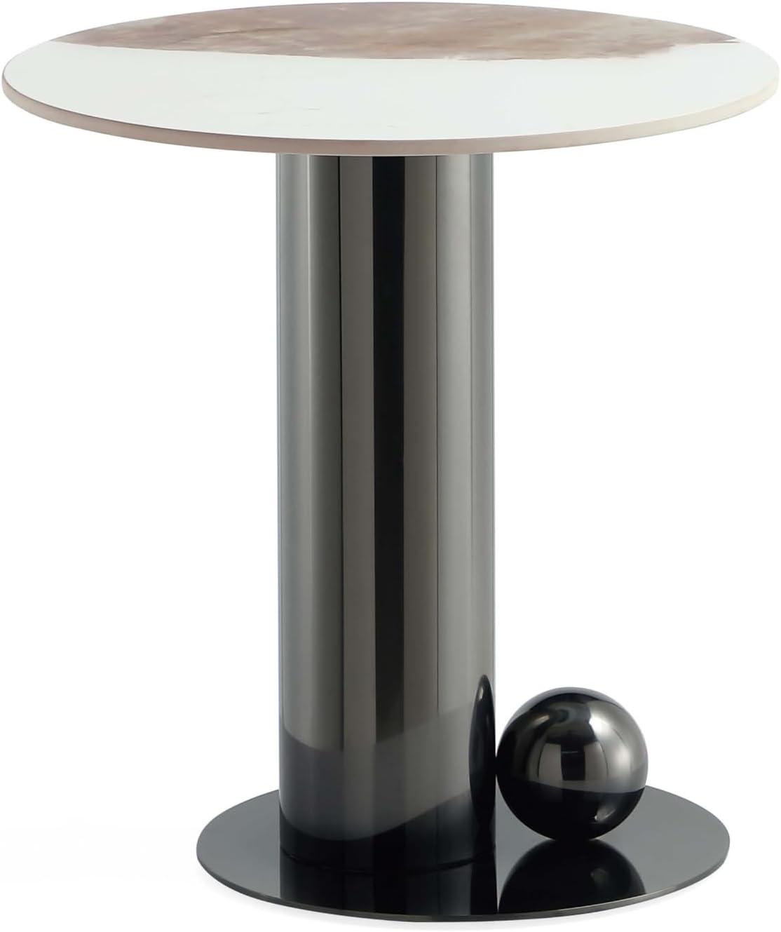 Manhattan Comfort Laurel Sintered Stone Top End Table Black