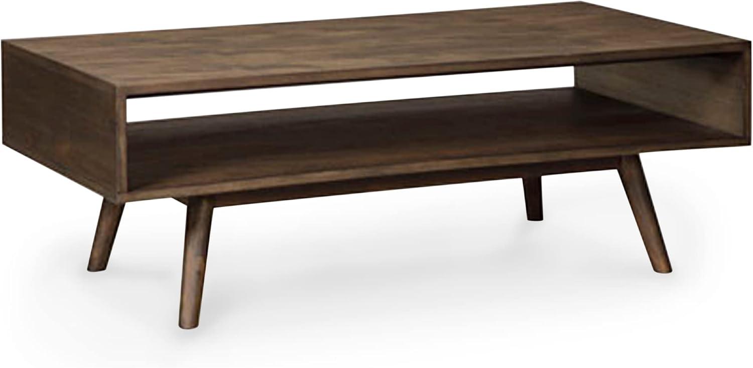 Cocktail Table Brown - Signature Design by Ashley: Mid-Century, Living Room, Open Shelf Storage