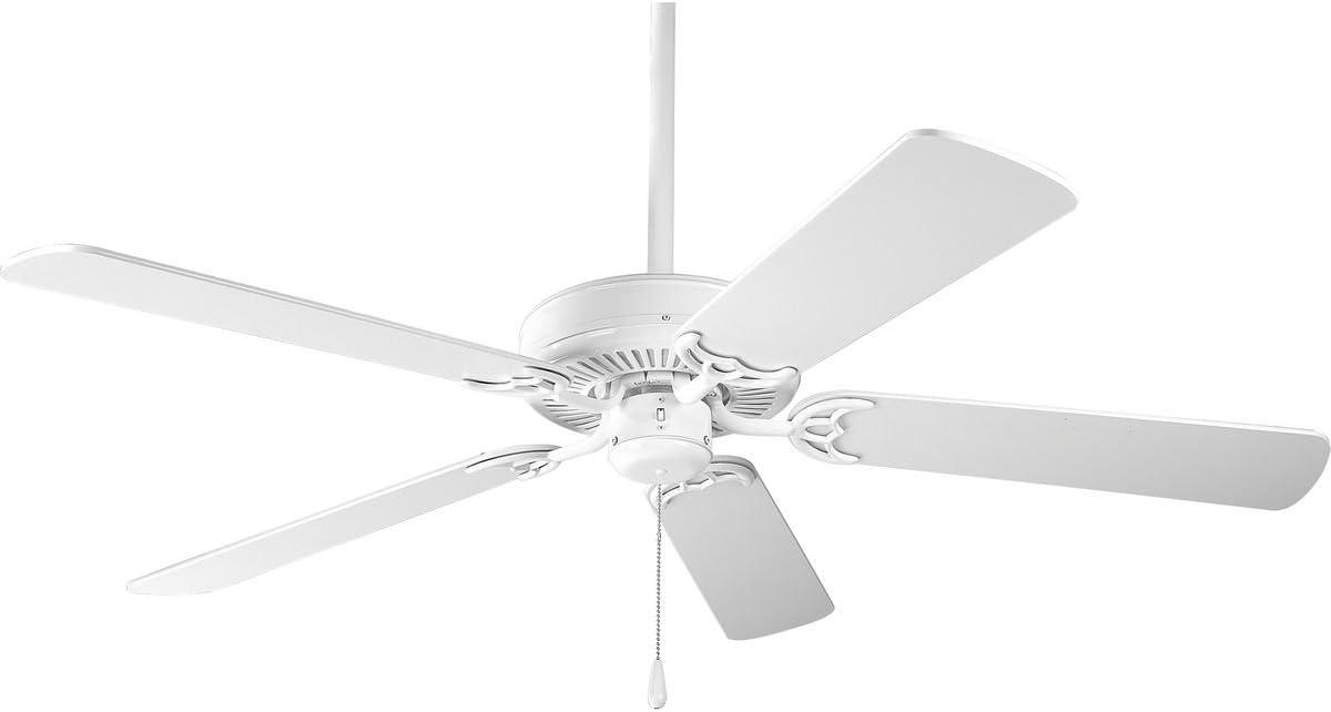 P2501-30-Progress Lighting-AirPro - Wide - Ceiling Fan in Transitional style - 52 Inches wide by 13.5 Inches high-White/Washed Oak Finish