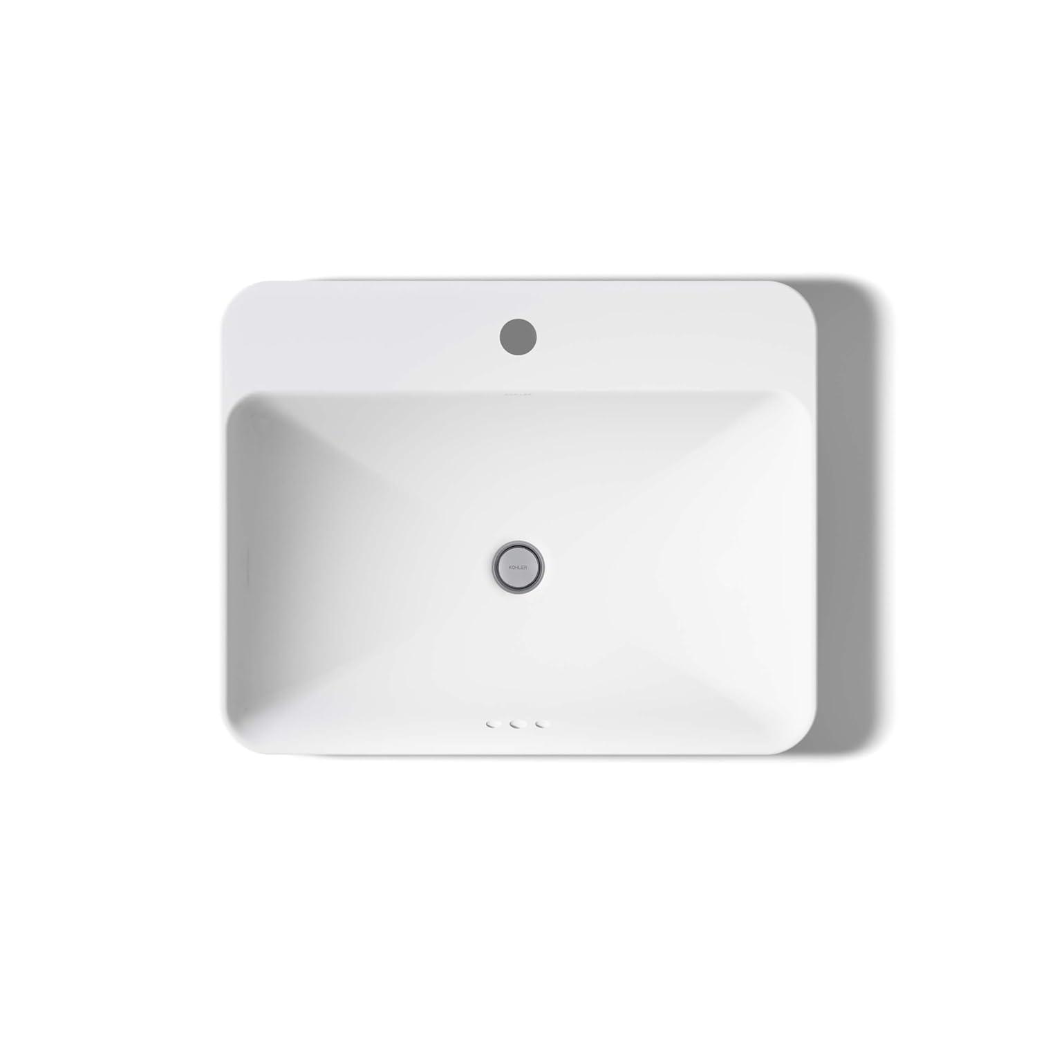Vox® Vitreous China Rectangular Vessel Bathroom Sink with Overflow