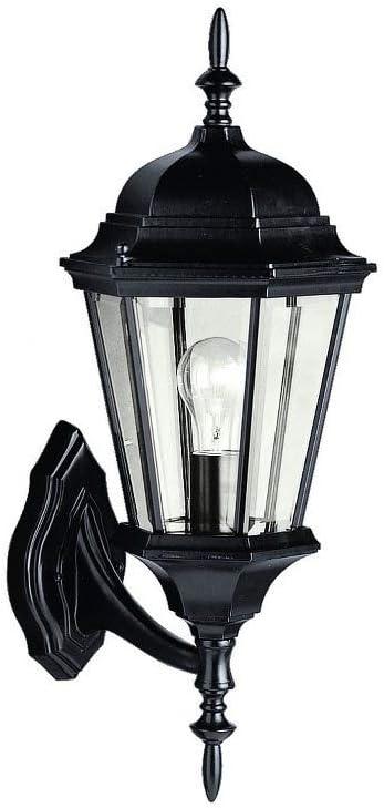 Madison 20 inch 1 Light Outdoor Wall Light with Clear Beveled Glass in Black