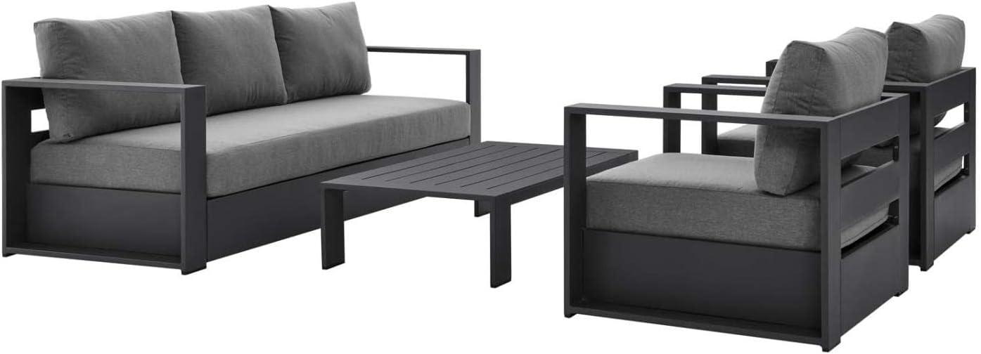 Modway Tahoe Outdoor Aluminum 4-piece Conversation Set with Coffee Table