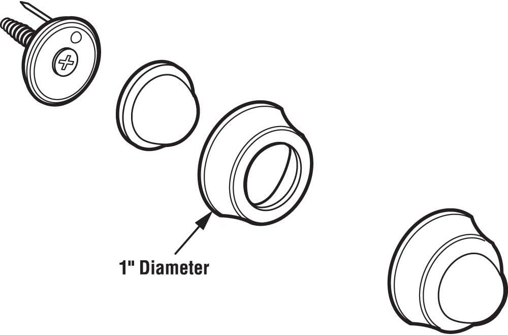 Prime-Line Cast Brass Wall Protector with Convex Bumper, 1 In., Bronze, (Single Pack)