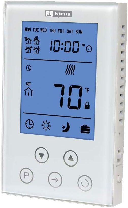 King Electric King Electric ClearTouch Smart Programmable Thermostat White