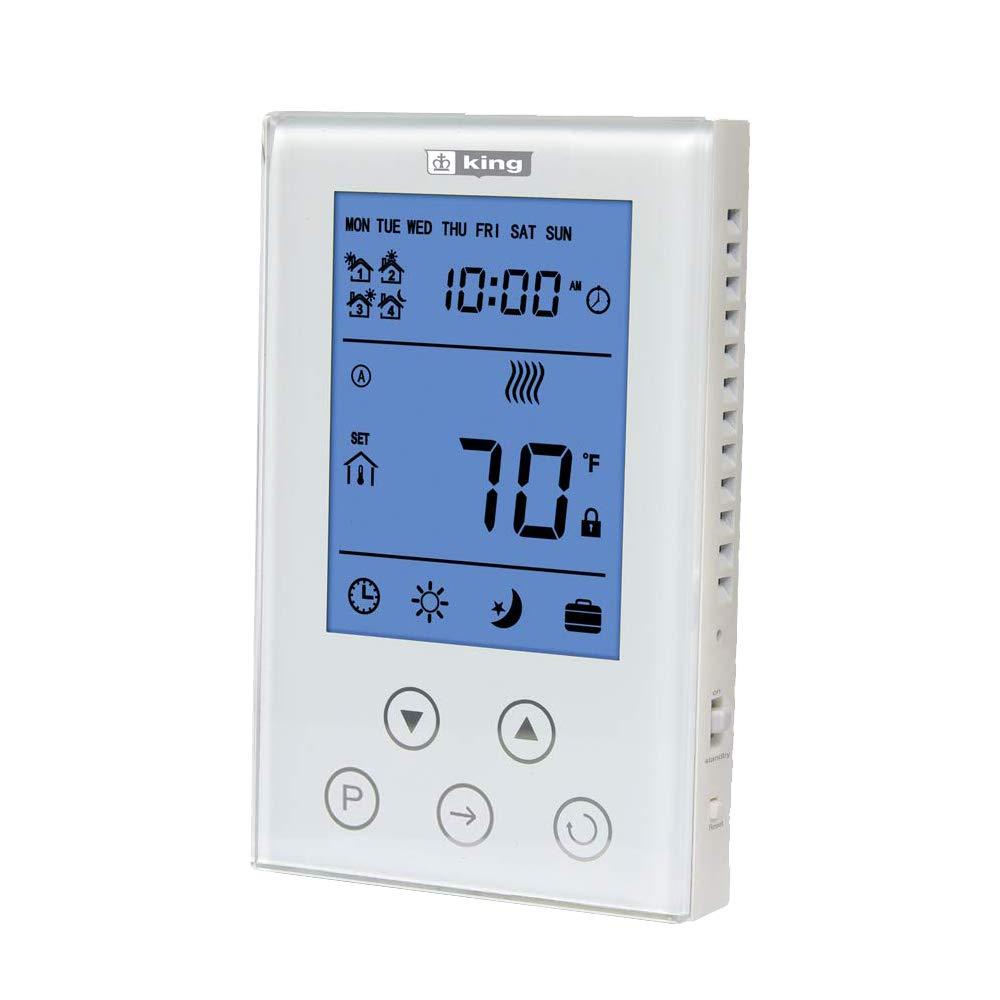 King Electric King Electric ClearTouch Smart Programmable Thermostat White