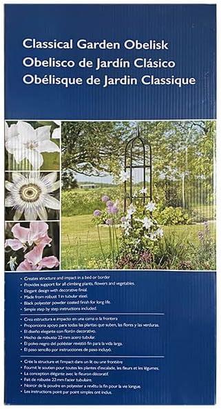Arlmont & Co. Classic Garden Obelisk, Black, 96", By Harbor Garden (Set of 2)