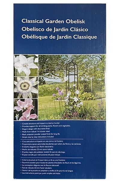 Arlmont & Co. Classic Garden Obelisk, Black, 96", By Harbor Garden (Set of 2)