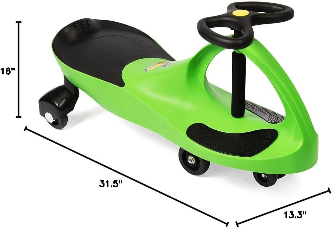 Lime Green Kid-Powered Ride-On Toy with Steering Wheel