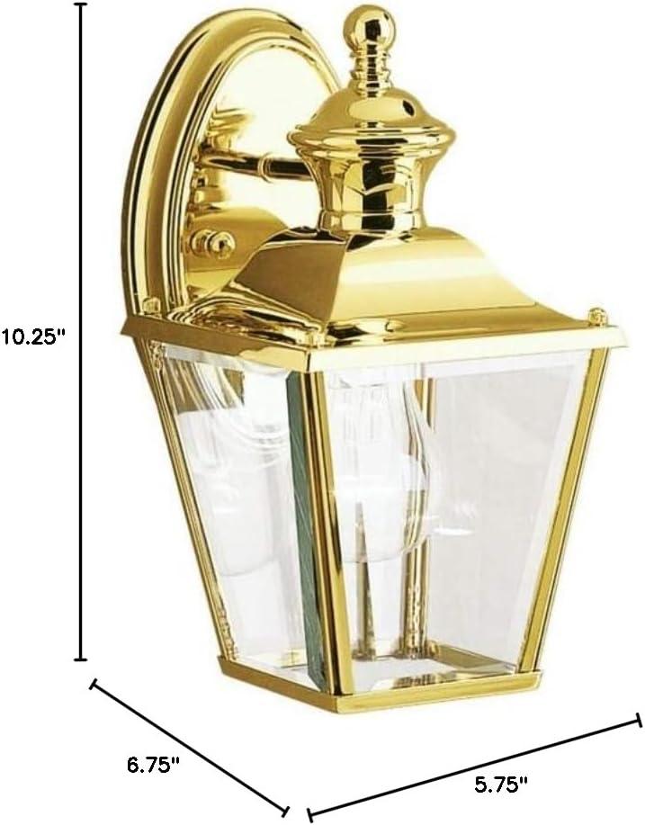 Polished Brass and Clear Glass Wall Lantern