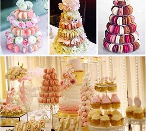 6 Tier Macaron Tower Stand 1 Pcs, Round Plastic Macaron Tower Stand,for Wedding Birthday Party ,Plastic Display Stand,Stand Cake Display for Birthday Party,Topboutique