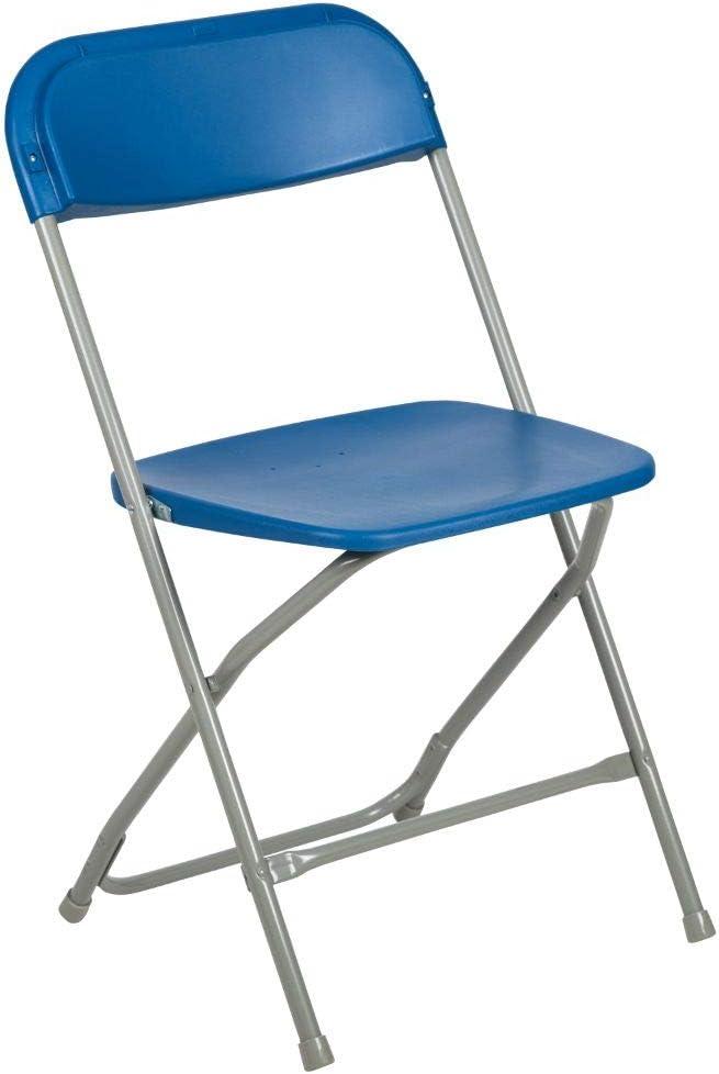 Flash Furniture Hercules Series Plastic Folding Chair Blue - 2 Pack 650LB Weight Capacity Comfortable Event Chair-Lightweight Folding Chair