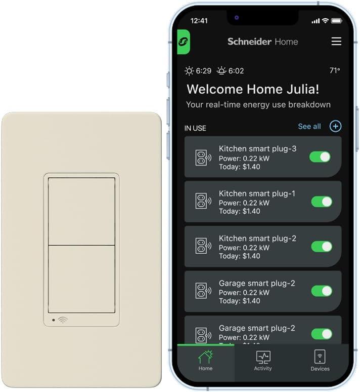 X Series 15 Amp Single Pole/3-Way Matter Smart Wi-Fi Rocker Switch Light Switch, Beige SQR141U1LAWM
