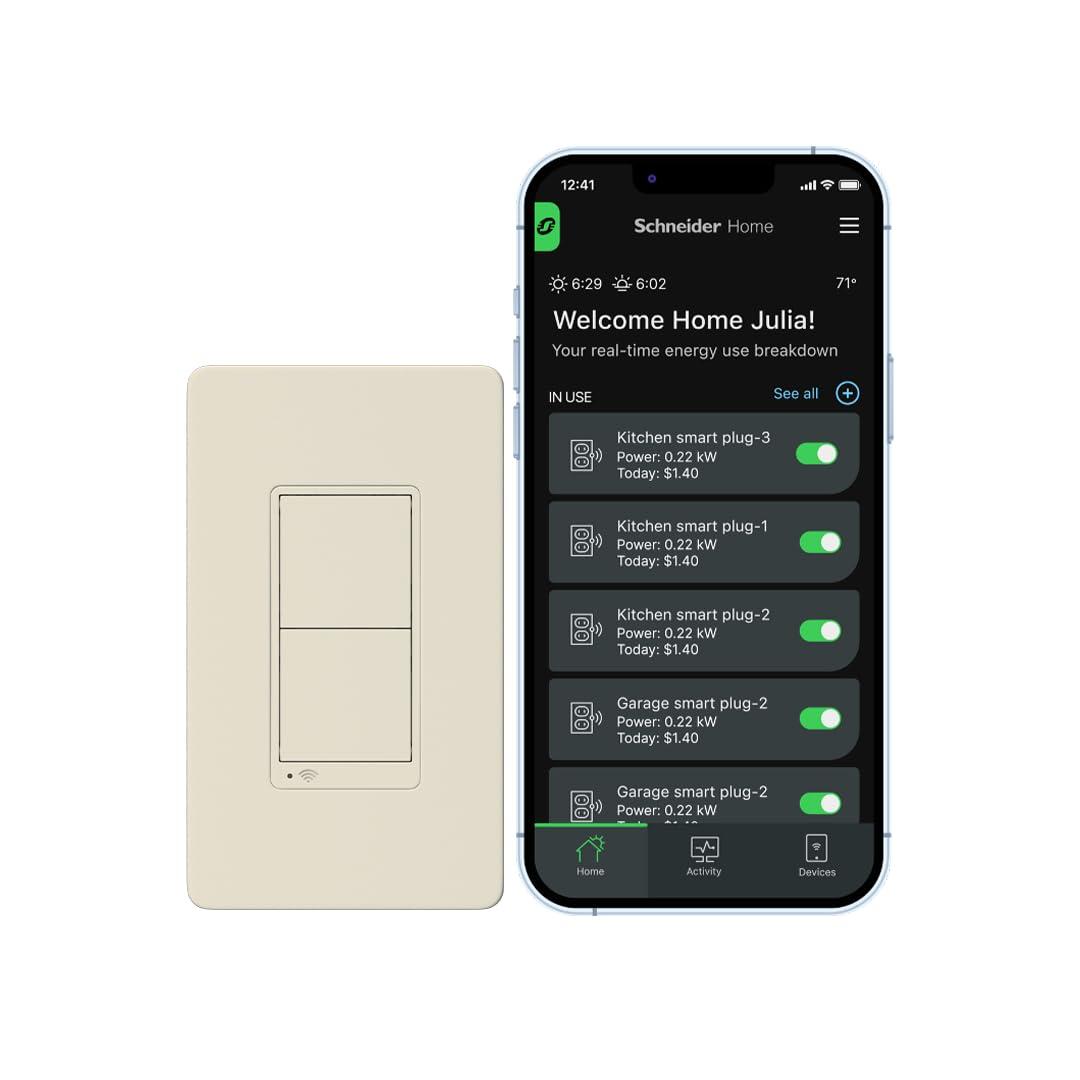 X Series 15 Amp Single Pole/3-Way Matter Smart Wi-Fi Rocker Switch Light Switch, Beige SQR141U1LAWM