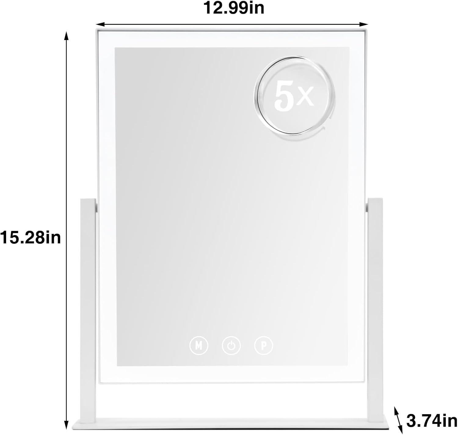Hollywood Vanity Mirror with 5X Magnification and LED Lighting