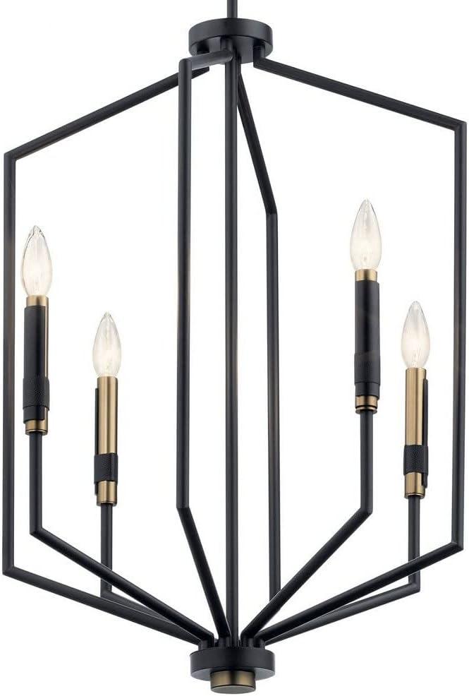 Armand 27" Black and Bronze 4-Light Foyer Pendant