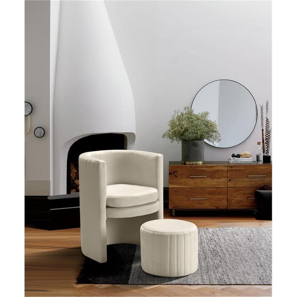 Maykoosh Art Deco Dreams Cream Velvet Accent Chair