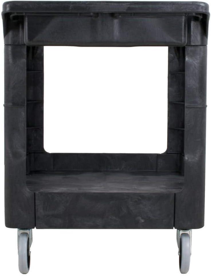 Medium Black Structural Foam 2-Shelf Utility Cart