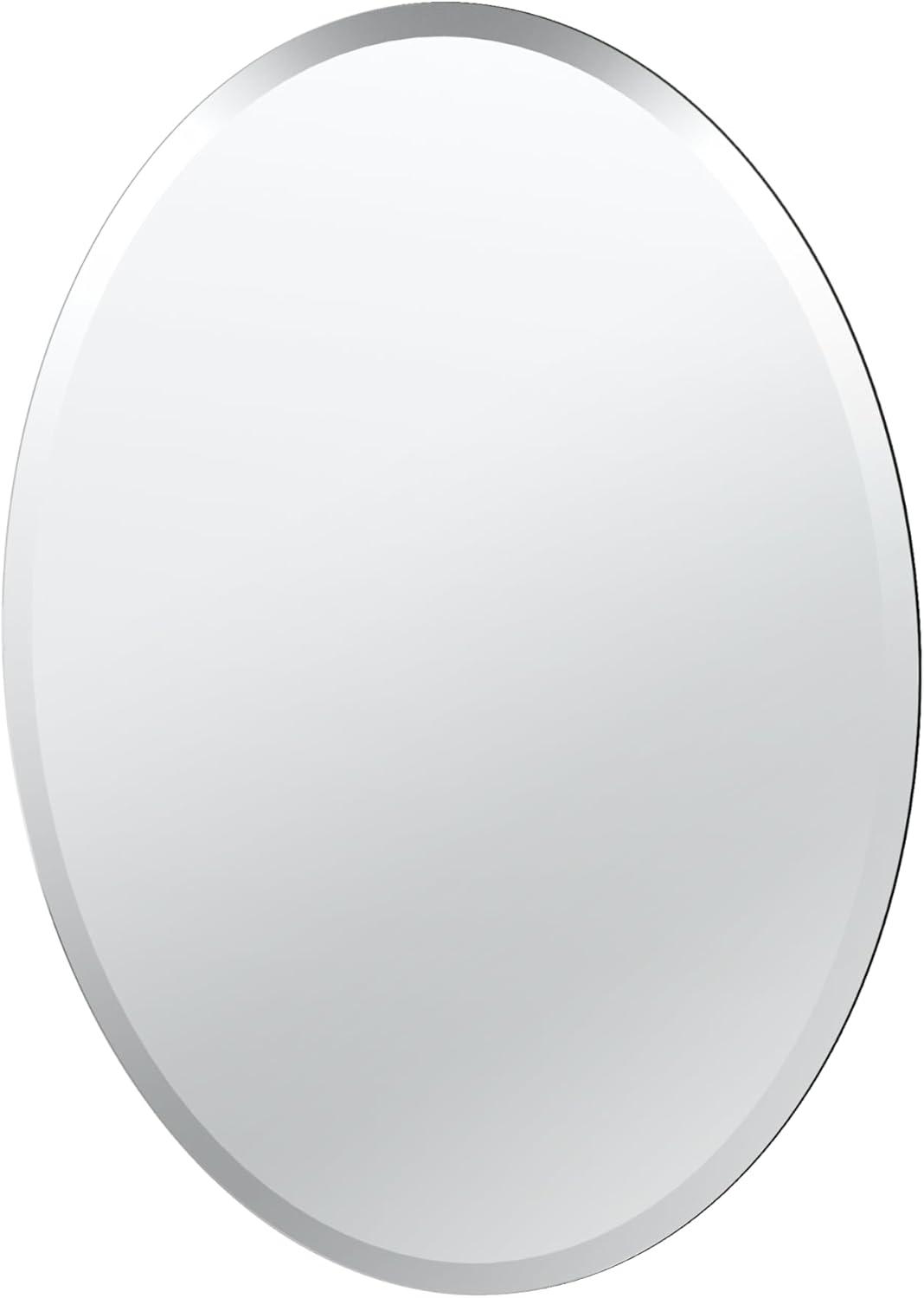 Flush Mount 26.5"H Frameless Oval Mirror
