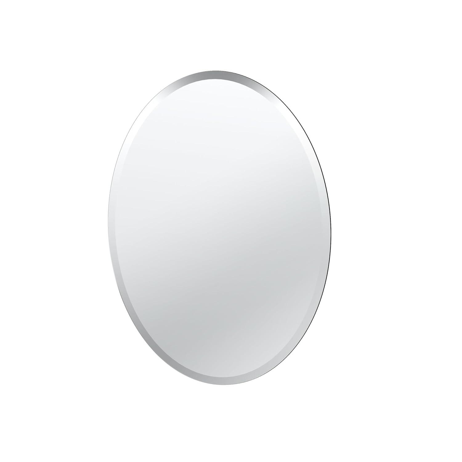 Gatco Modern Frameless Beveled Oval Wall Bathroom / Vanity Mirror