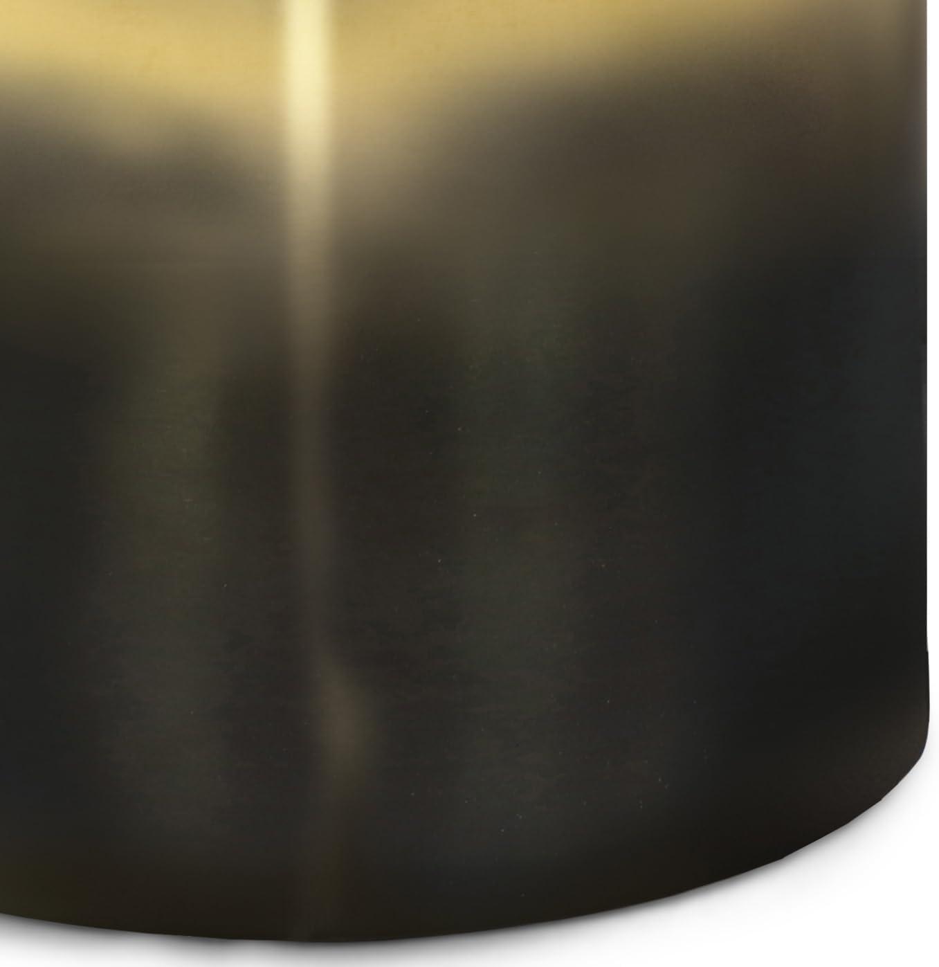 Simpli Home Curtis 16"W Metal Industrial End Table with Cylinder Design and Ombre Finish, Assembled