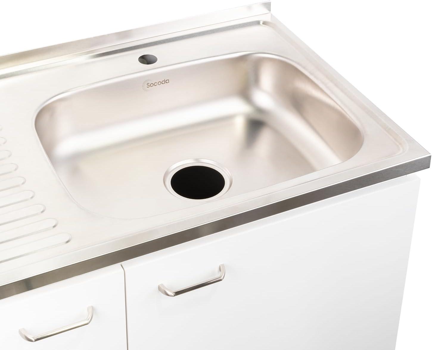 TUHOME Napoles Utility Sink Cabinet With Integrated Steel Sink