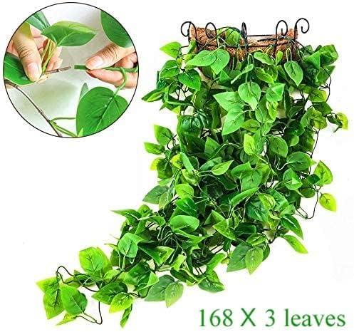 Miayilima Hangs Decoration indoor Artificial Plants 3PCS Hanging Baskets) Outdoor for Wall (No Home Decor Green