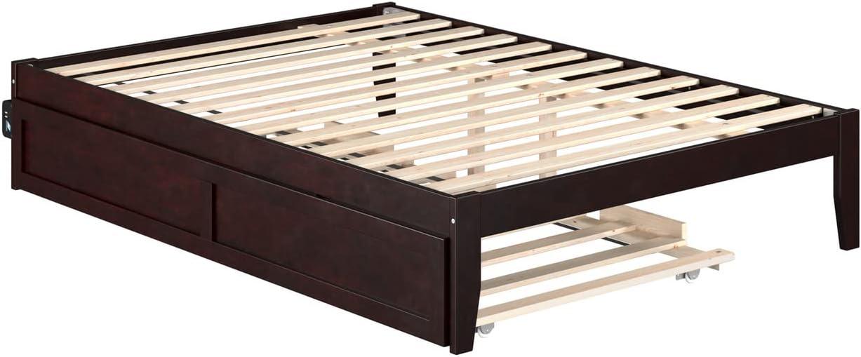 Espresso Full Platform Bed with Twin Trundle and Drawers