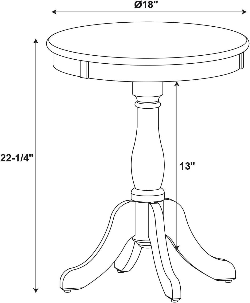 Linon Palmetto Round Wood Accent Table in Black