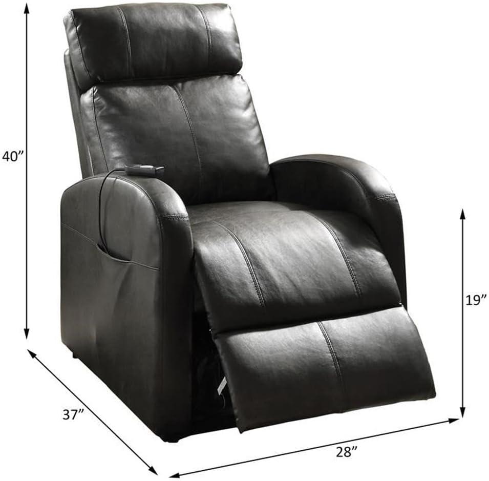 42" Ricardo PU Power Lift Recliner Brown - Acme Furniture: Easy-Operate, Kneading Massage, Comfort Style