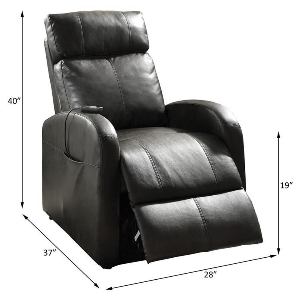 42" Ricardo PU Power Lift Recliner Brown - Acme Furniture: Easy-Operate, Kneading Massage, Comfort Style