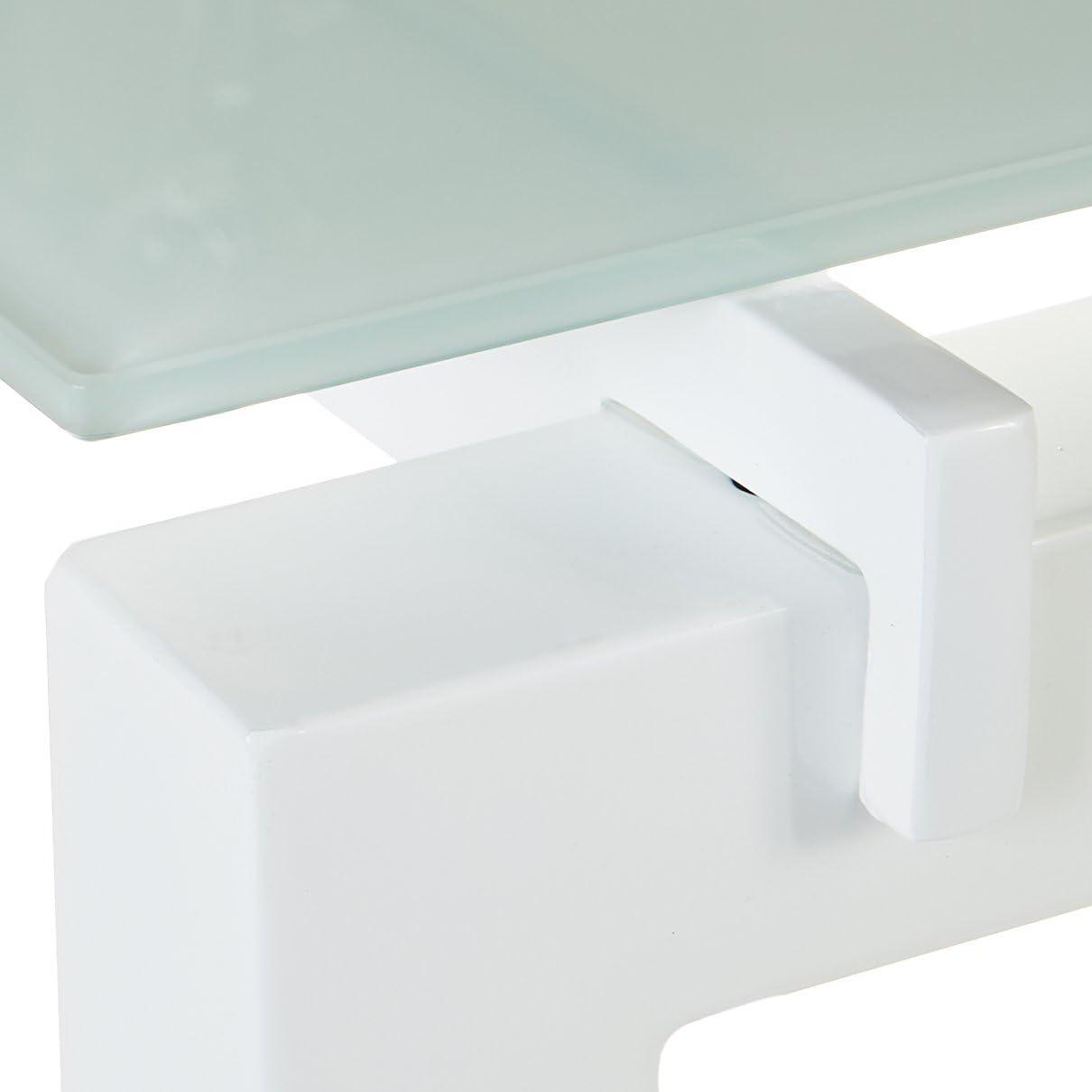 Kingfisher Lane Modern Glass/Metal L Shaped Computer Desk in White