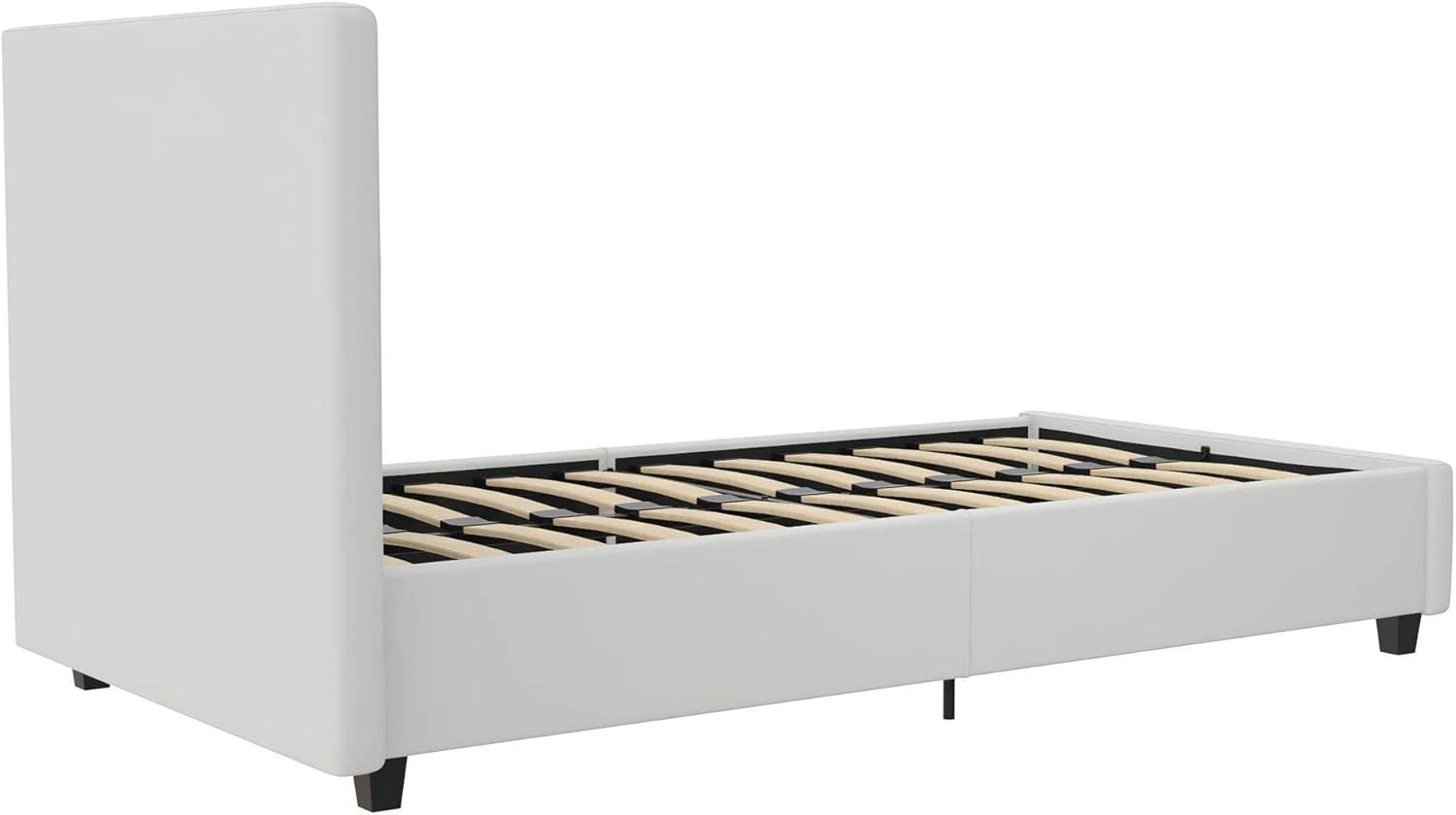 DHP Dakota Upholstered Platform Bed, Twin, White