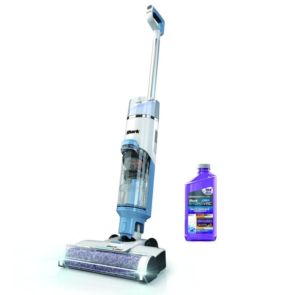 Blue Cordless Stick Vacuum with Self-Cleaning System