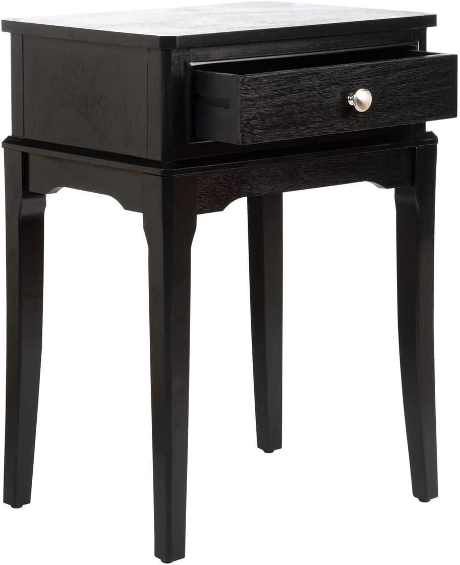 SAFAVIEH Opal French Black Rectangle Wood Storage End Table (17 in. W x 13 in. D x 23.5 in. H)