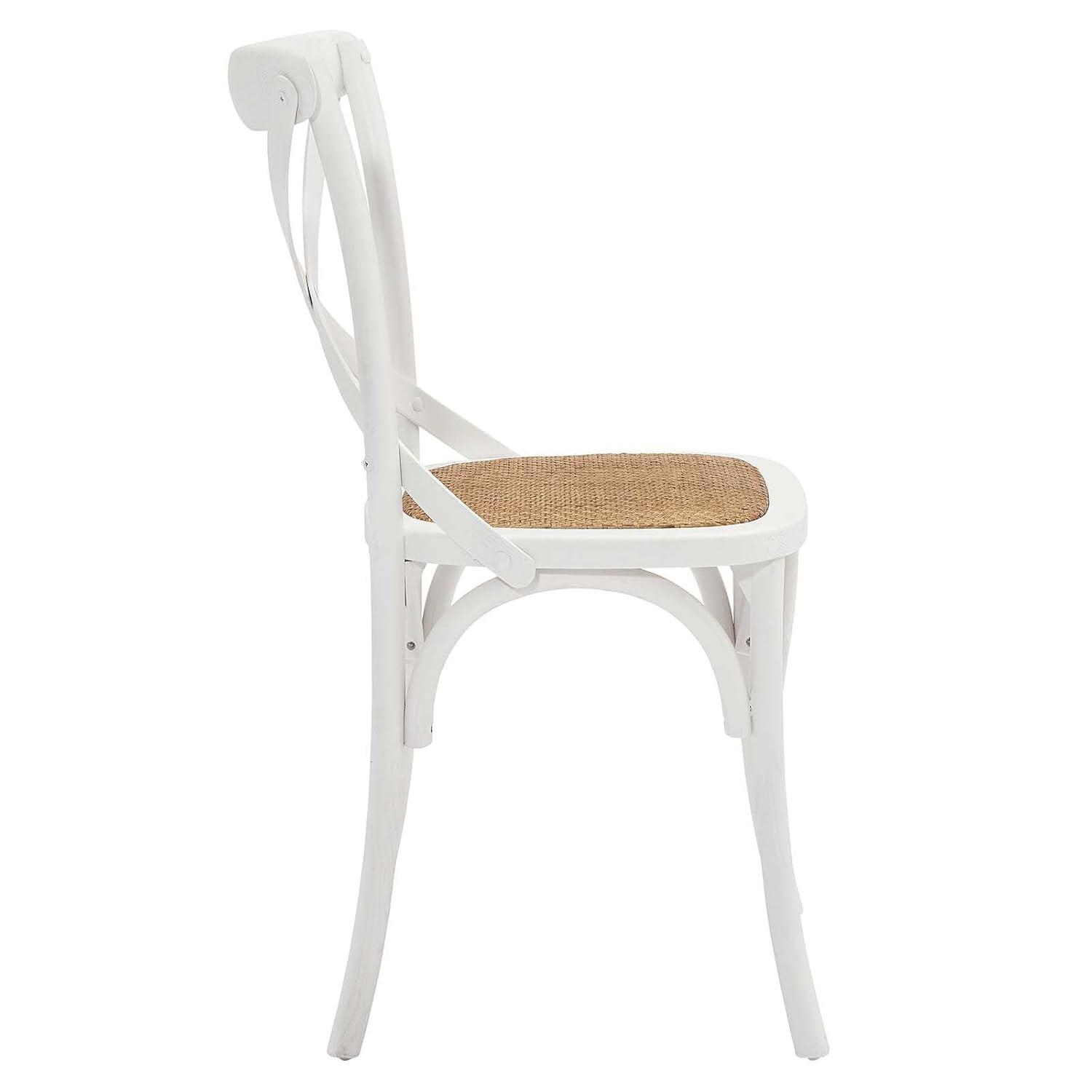 Modway Gear Dining Side Chair Set of 4 in White