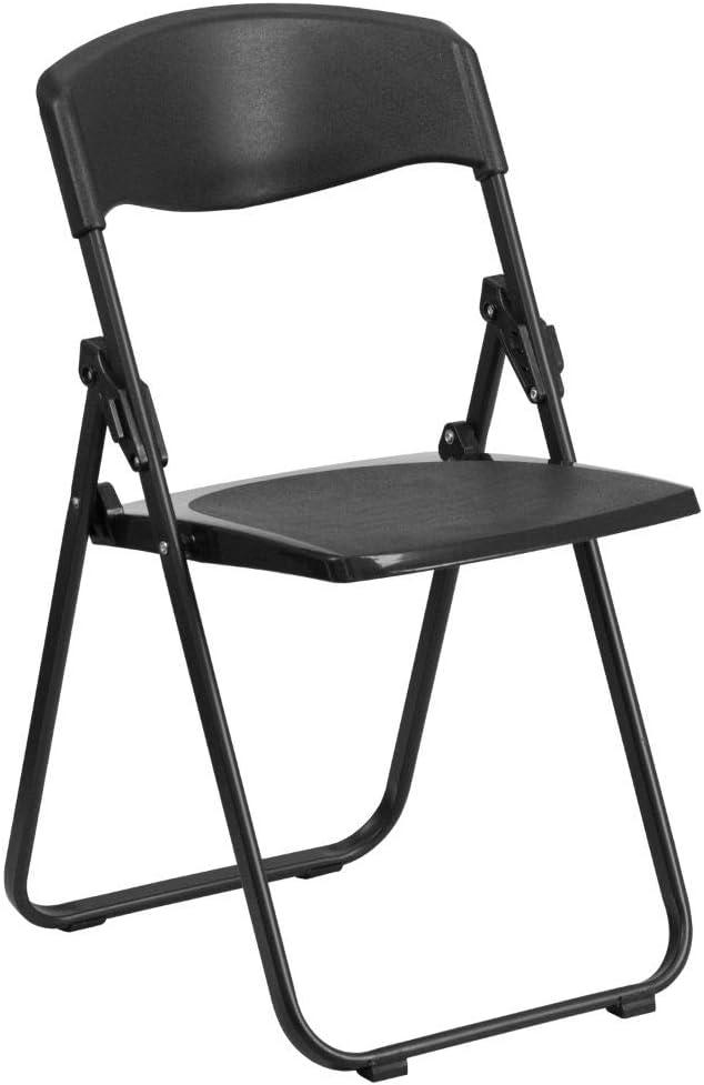 Set of 2 Contemporary Black Metal Armless Reception Chairs