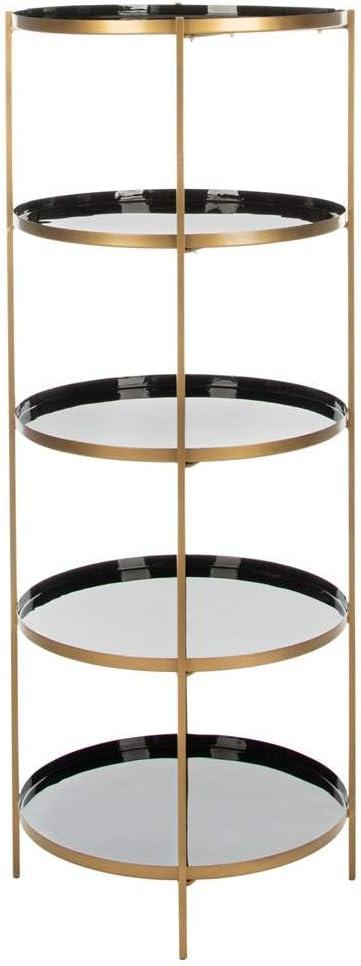 Hunter Green and Brass 5-Tier Round Etagere