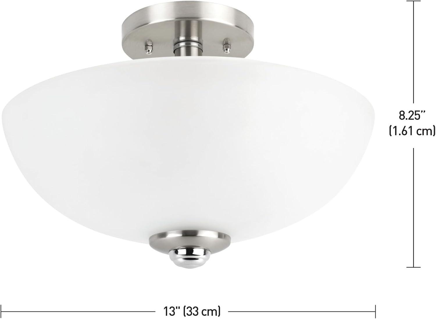Globe Electric Hudson 8.25 in. H X 13 in. W X 13 in. L Brushed Nickel Ceiling Light