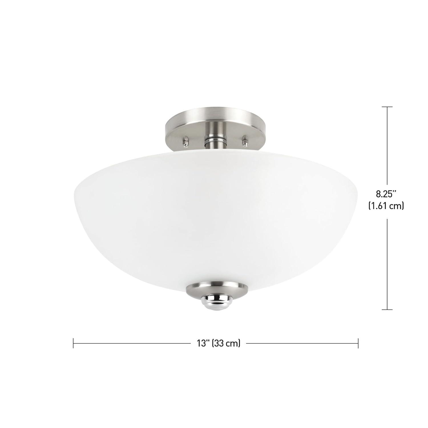 Globe Electric Hudson 8.25 in. H X 13 in. W X 13 in. L Brushed Nickel Ceiling Light