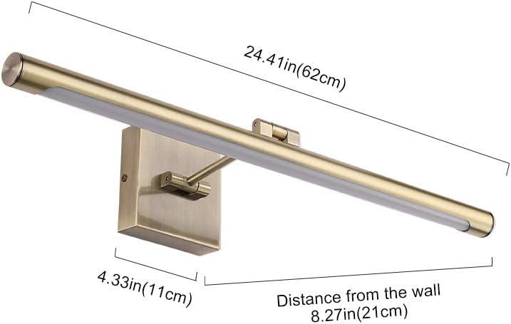 Joosenhouse Modern LED Picture Lights 24.4 inch, Antique Bronze Metal Artwork Display Lamp with Rotatable Sconces Lamp Head, 14W (70W Eqv.), Hardwired Connection, 3000K Warm White 840Lm…