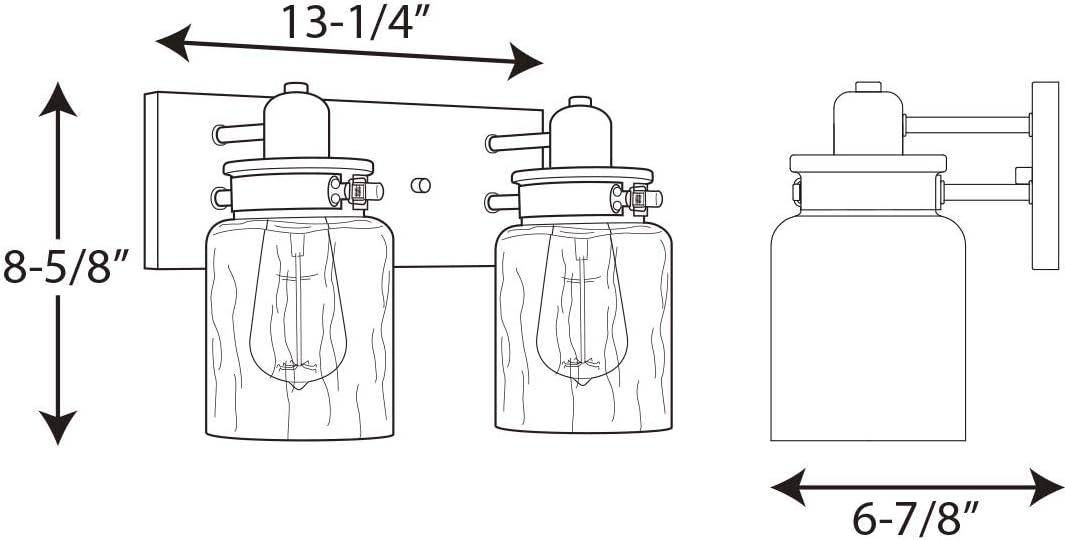 Brushed Nickel Apothecary Style Dimmable Bath Light