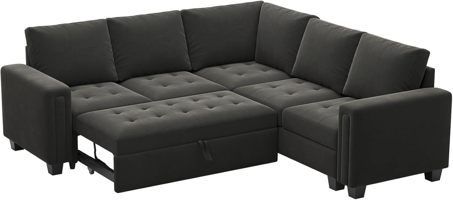 Velvet Modular Sectional L-Shaped Sleeper Sofa Bed For Apartment