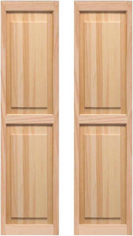 LTL Home Products Pinecroft Raised Panel Wood Exterior Shutters (Set of 2)
