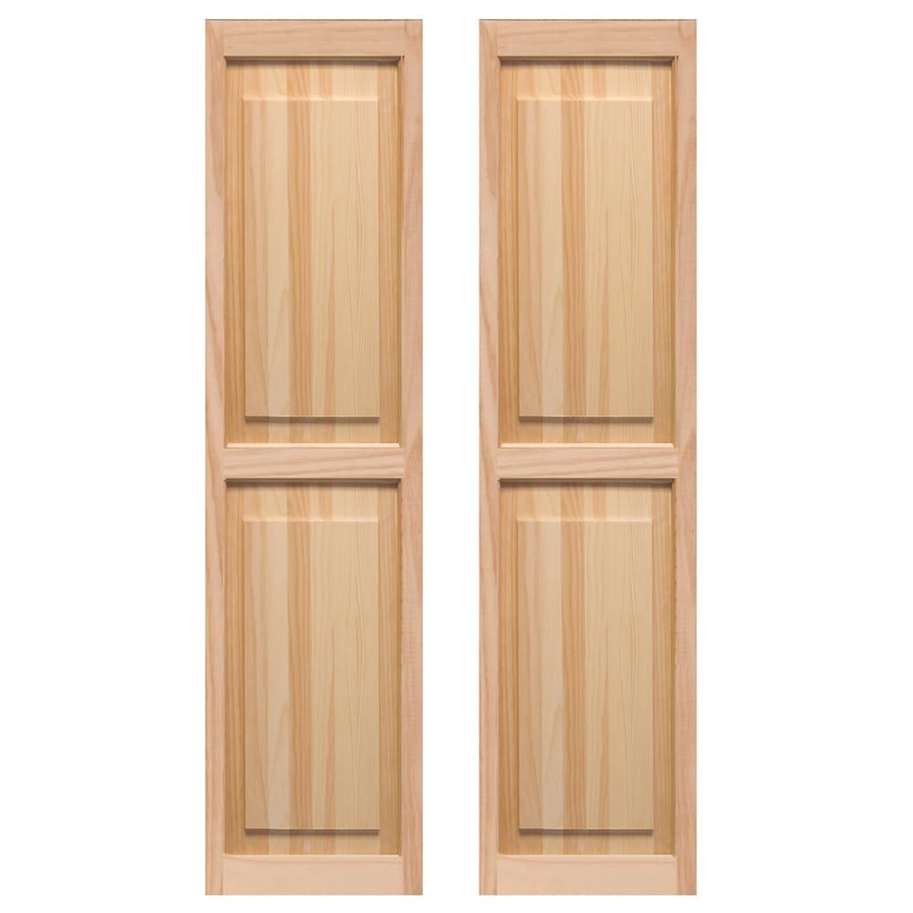 LTL Home Products Pinecroft Raised Panel Wood Exterior Shutters (Set of 2)